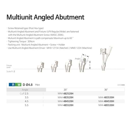 UF(II) Multi Angled Abutment MAA 484530H