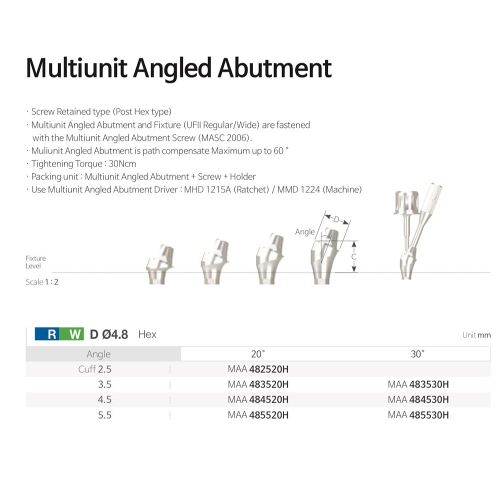 UF(II) Multi Angled Abutment MAA 485520H