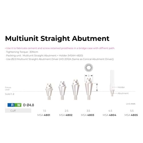 UF(II) Multi Straight Abutment MSA 4805