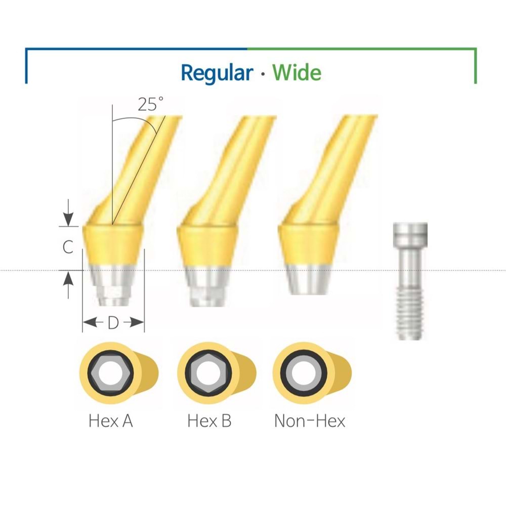 Submerged Angled Abutment SSAA 453025AH[H]